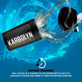 Vaso con mezcla clara de Karbolyn Hydrate EFX Sports para rehidratación efectiva