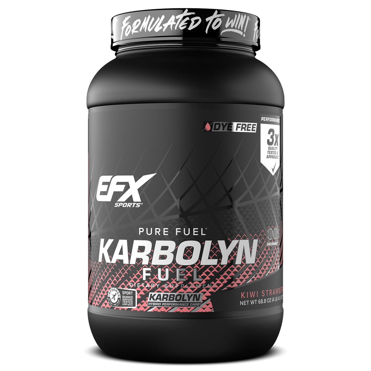 EFX Sports envase frontal de Karbolyn mostrando nombre y beneficios visibles