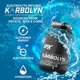 Cuchara con porción de Karbolyn Hydrate EFX Sports lista para mezclar y usar