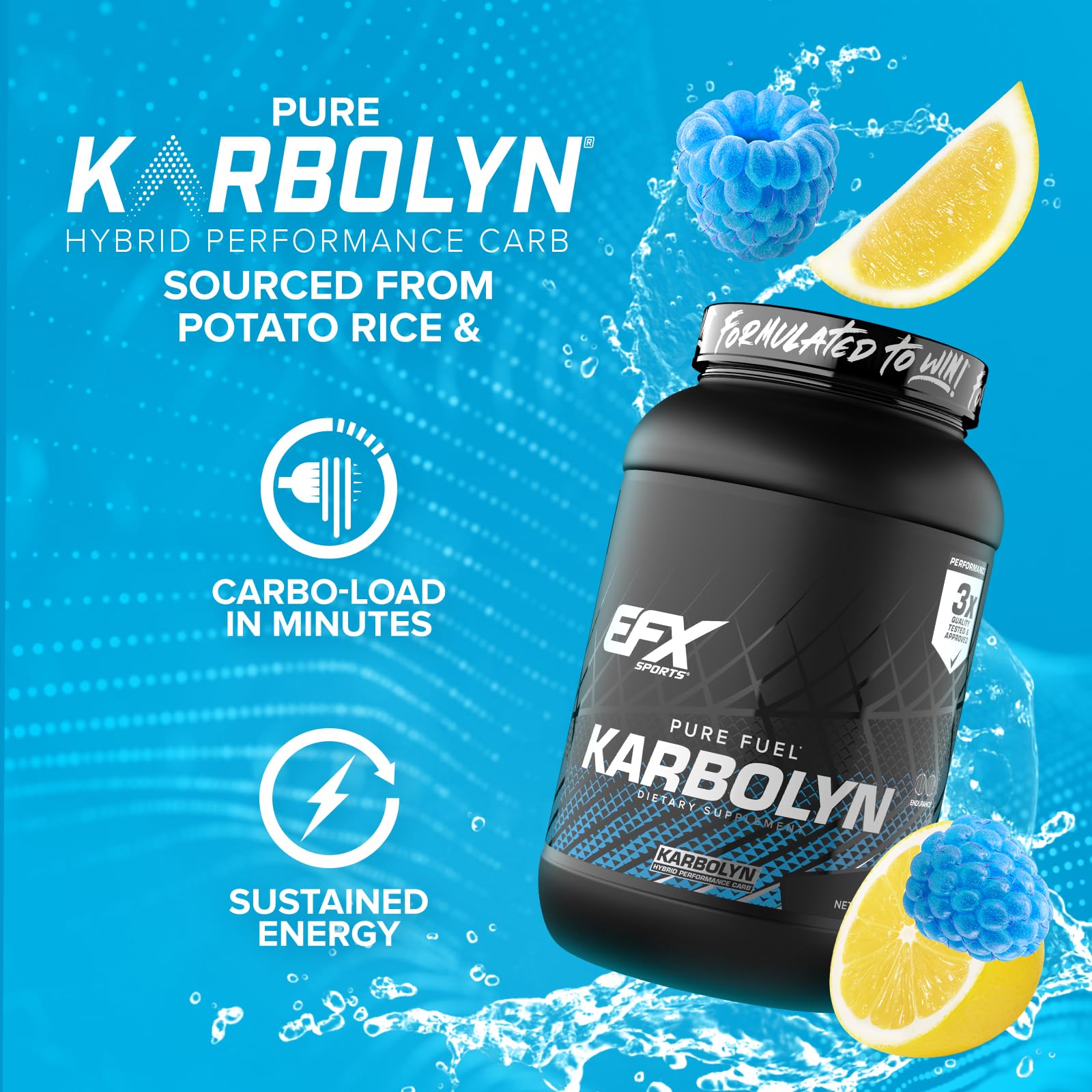 EFX Sports Karbolyn atleta mezclando antes de sesión, beneficio energía inmediata