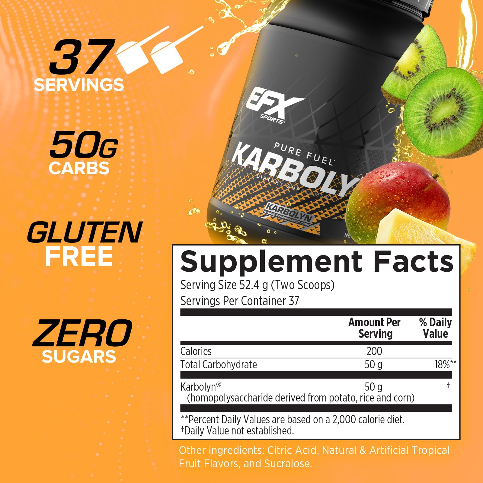 EFX Sports bebida Karbolyn en vaso tras mezclar, energía sostenida