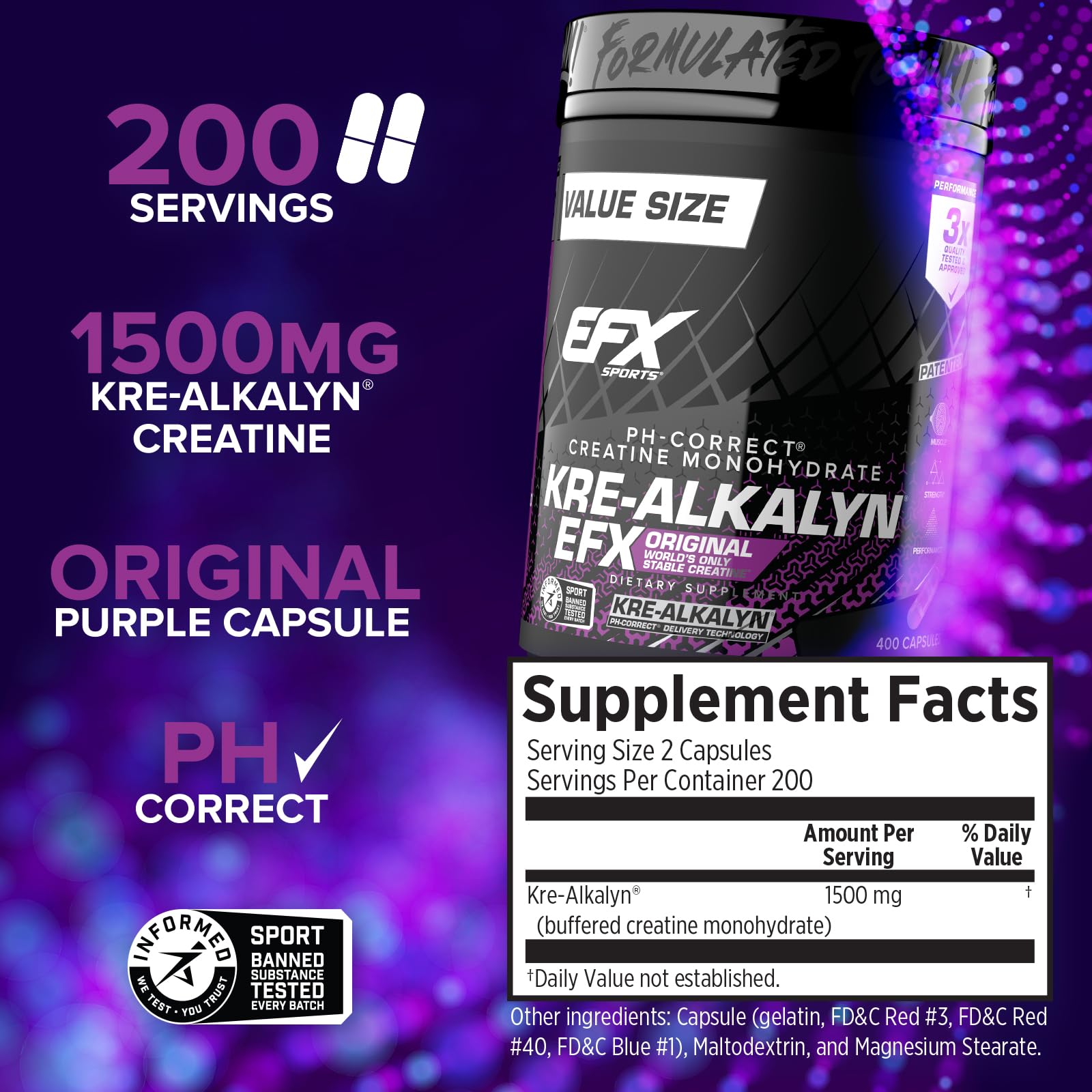 EFX Sports cápsulas en mano para dosificación precisa y conveniencia