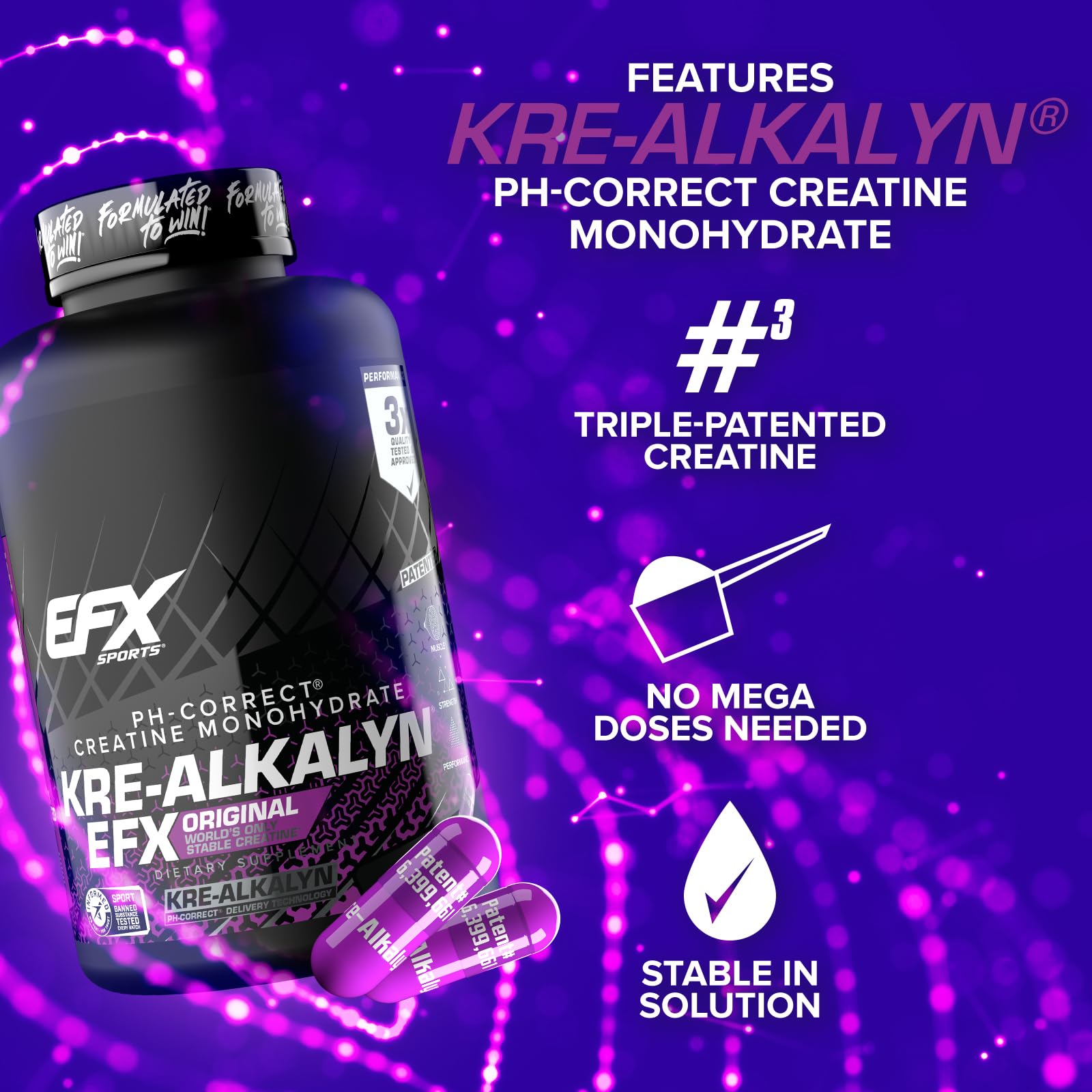 EFX Sports etiqueta con ingredientes y certificación Informed Sport