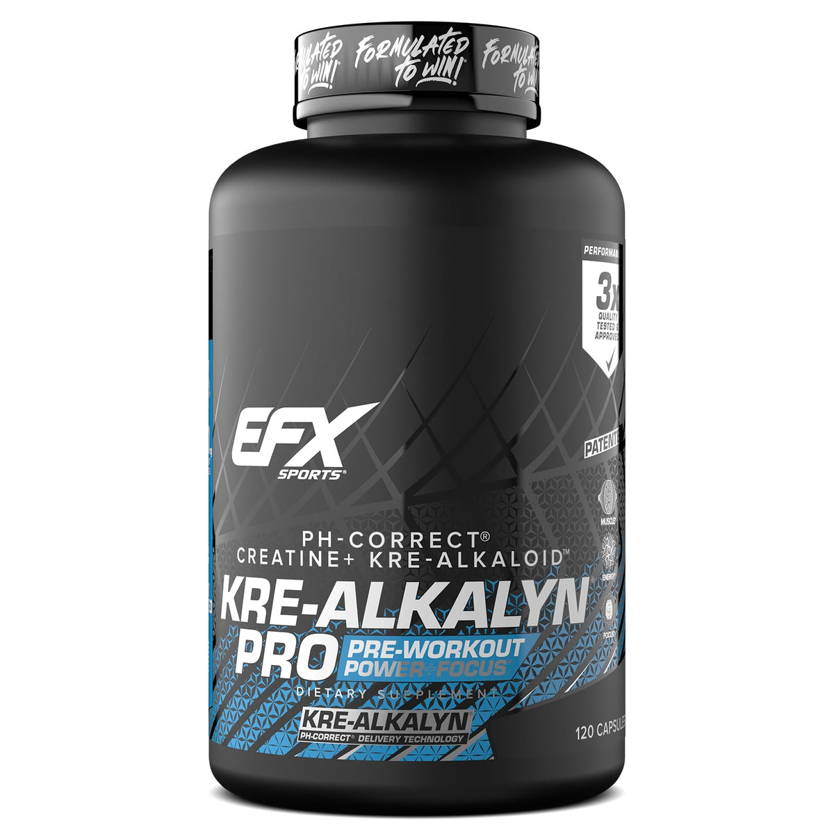 EFX Sports frente del empaque que muestra cápsulas y beneficio de conveniencia