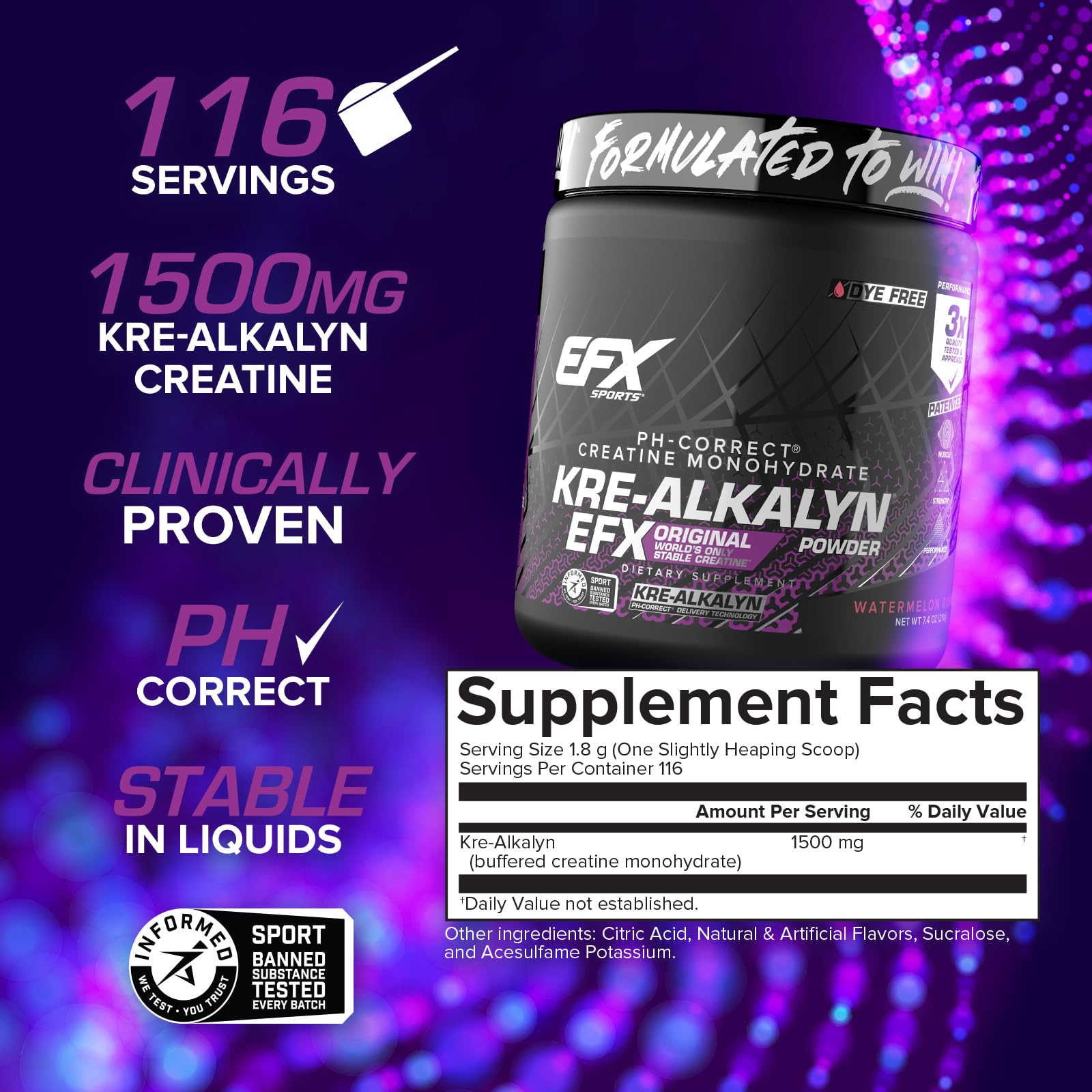 EFX Sports cucharilla con dosis recomendada lista para mezclar