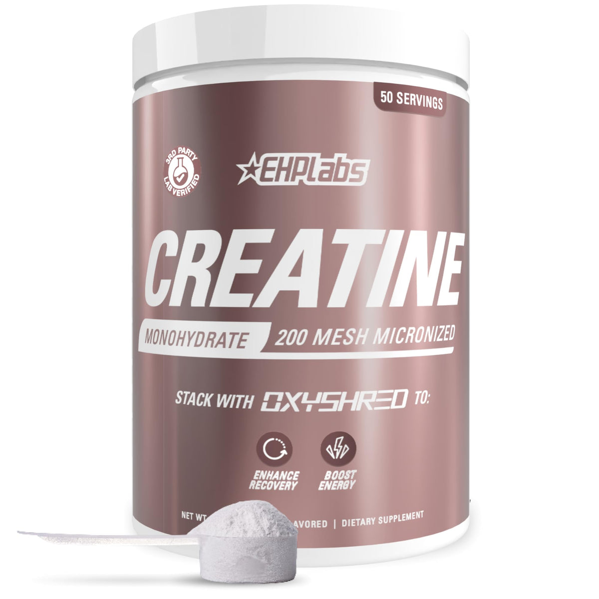 EHP Labs envase frontal CREA-8 mostrando marca y beneficios
