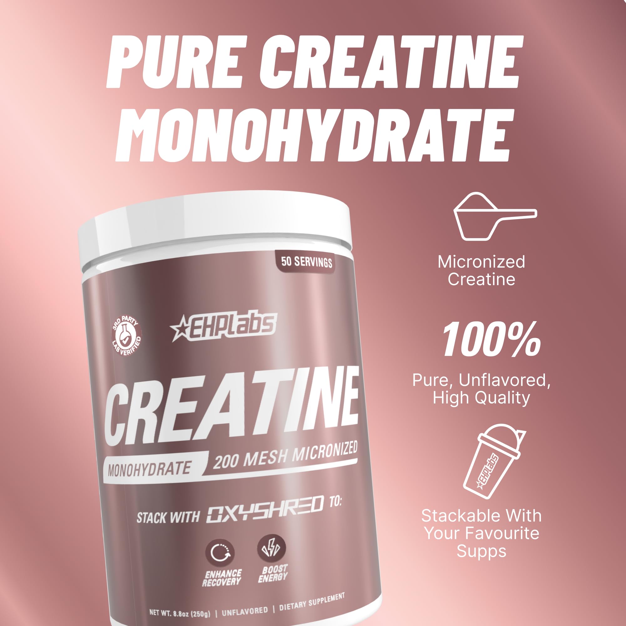 EHP Labs CREA-8 mezclado en batido sin alterar sabor ni textura