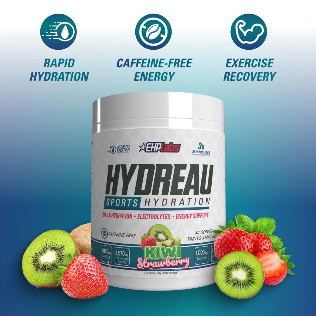 Vaso con bebida Hydreau EHP Labs refrescante listo para beber tras entrenamiento