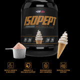 EHP Labs IsoPept etiqueta con ingredientes y contenido proteico claro