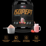 EHP Labs IsoPept etiqueta de ingredientes con perfil de aislado e hidrolizado