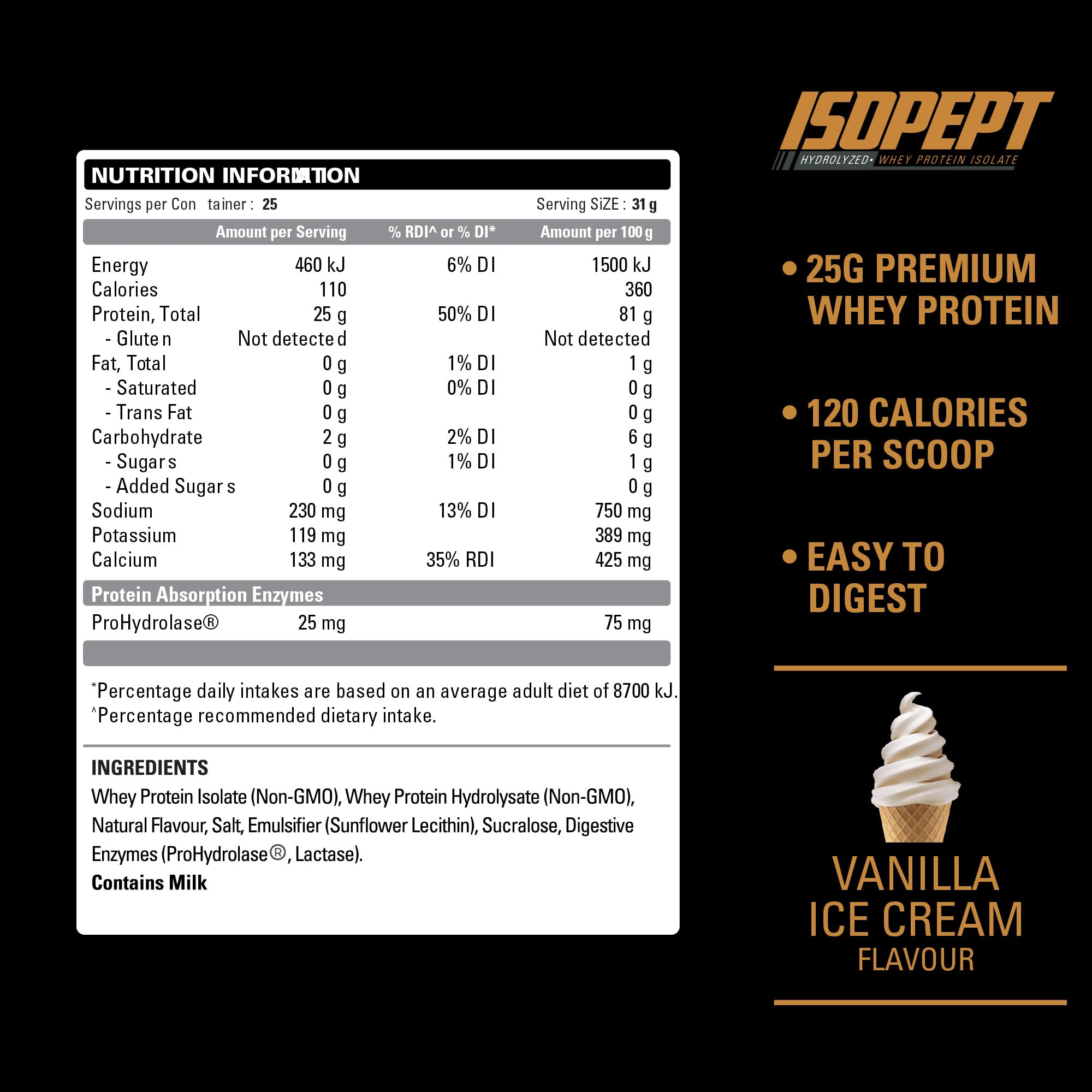EHP Labs IsoPept textura del polvo, mezcla fina para rápida absorción