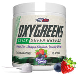 EHP Labs OxyGreens frente del envase mostrando diseño y comodidad