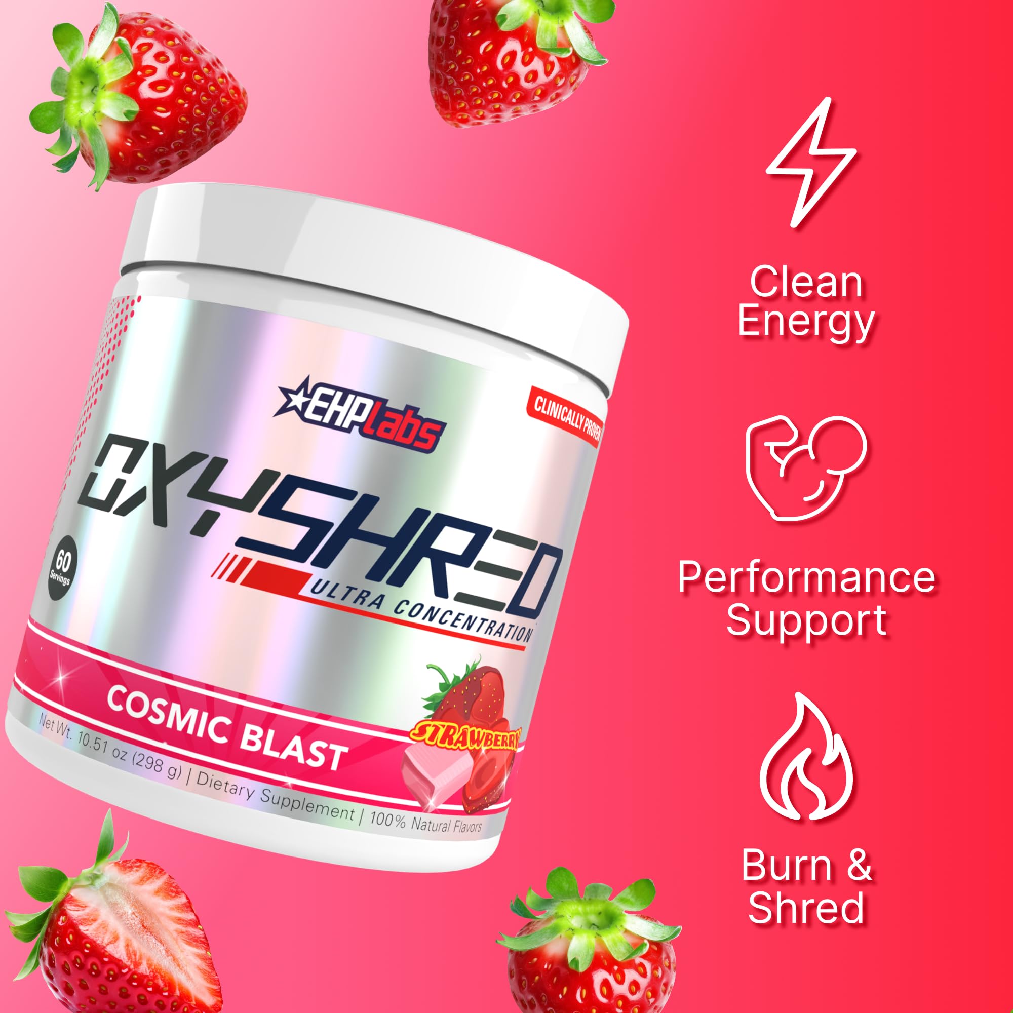 EHP Labs OxyShred batido en vaso listo para consumir con energía sostenida