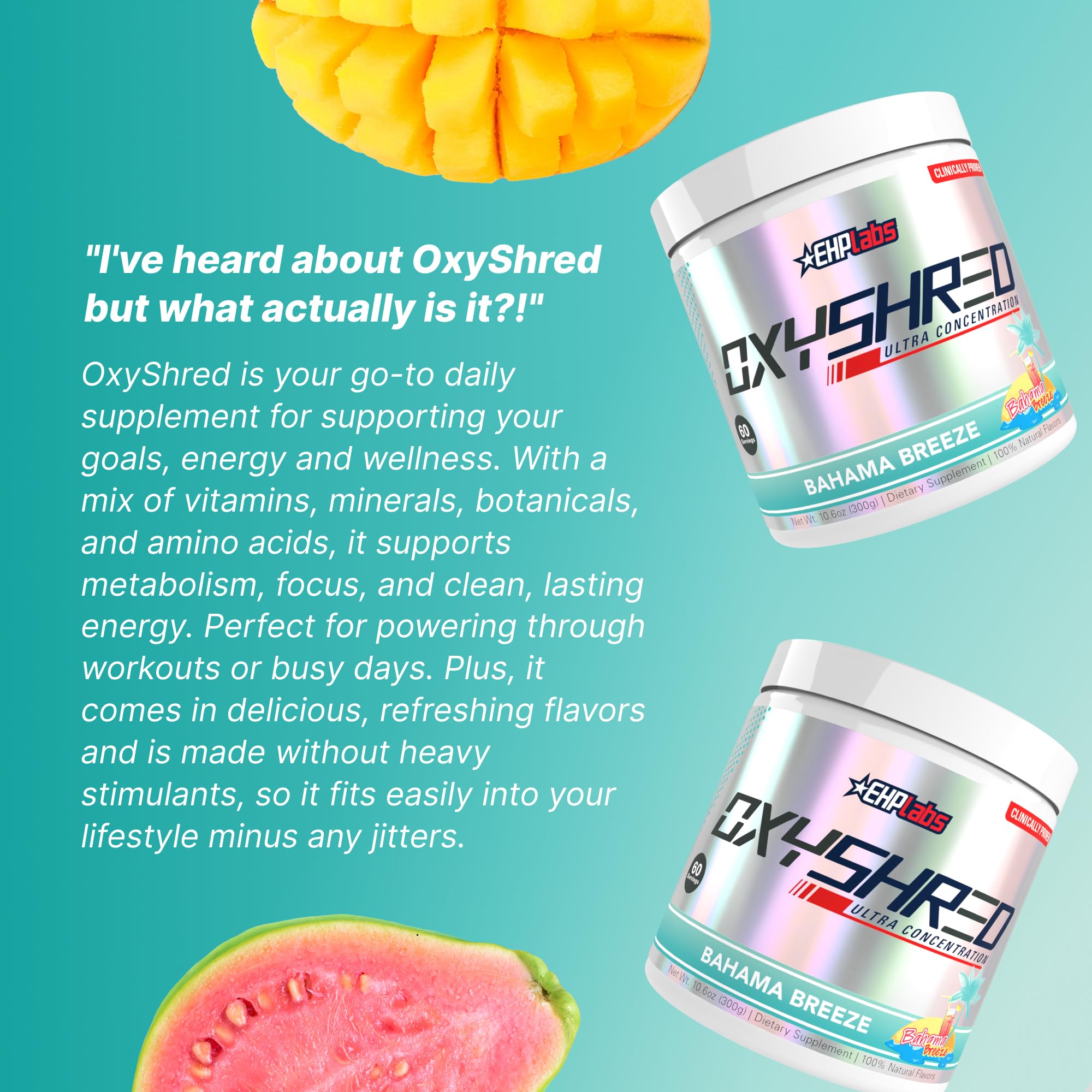 Comparación de tamaño del bote OxyShred EHP Labs para entender porciones