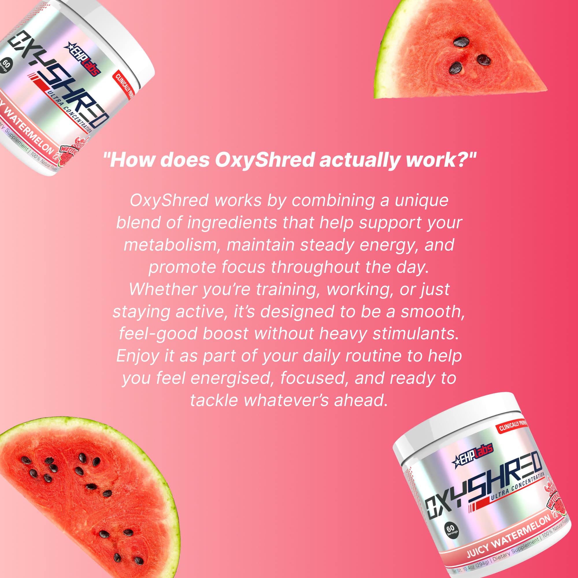 EHP Labs OxyShred atleta tomando antes del entrenamiento para mejor rendimiento