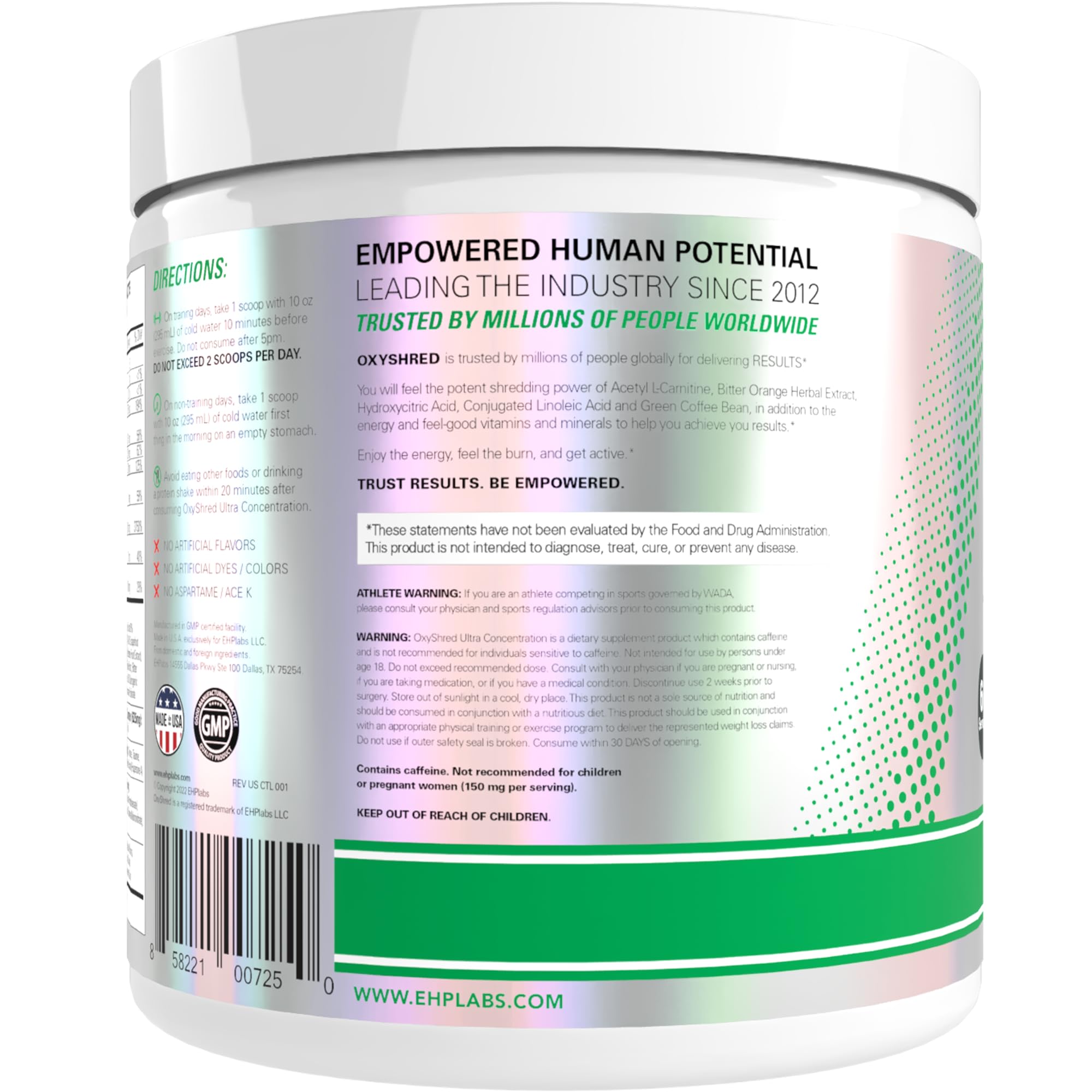 EHP Labs producto con frutas kiwi y fresa sugiriendo sabor refrescante