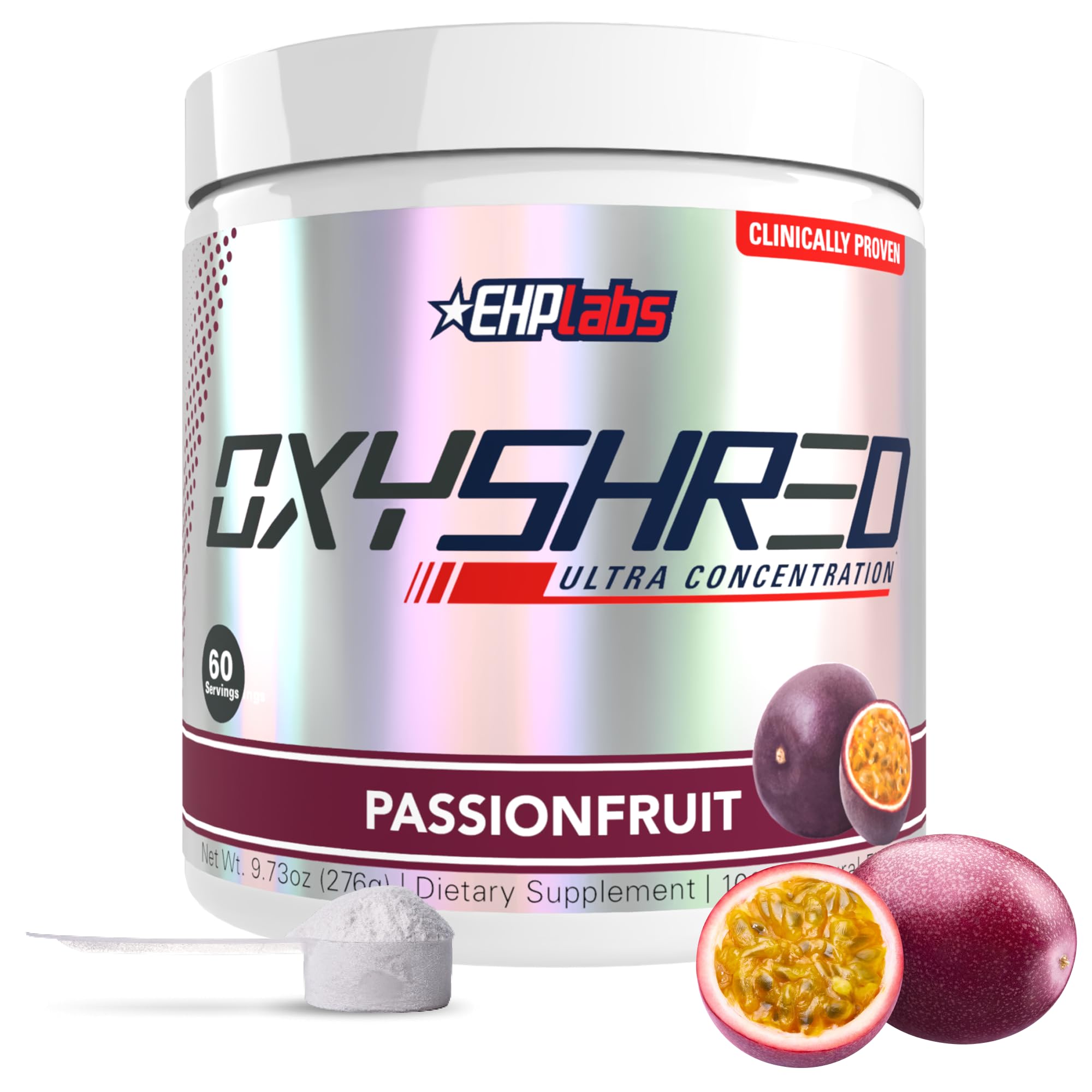 EHP Labs OxyShred frontal del envase mostrando presentacion clara y profesional