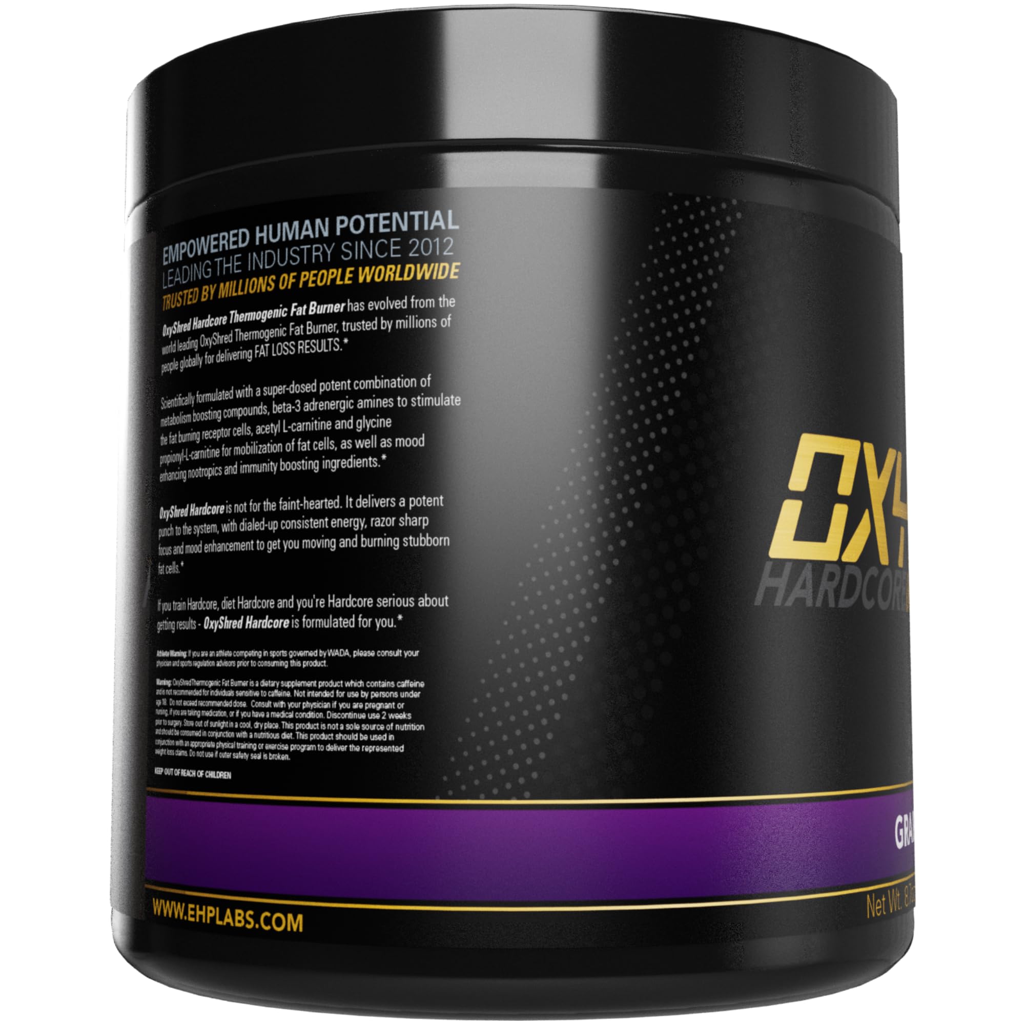 EHP Labs OxyShred lote y certificado de pruebas de laboratorio para calidad