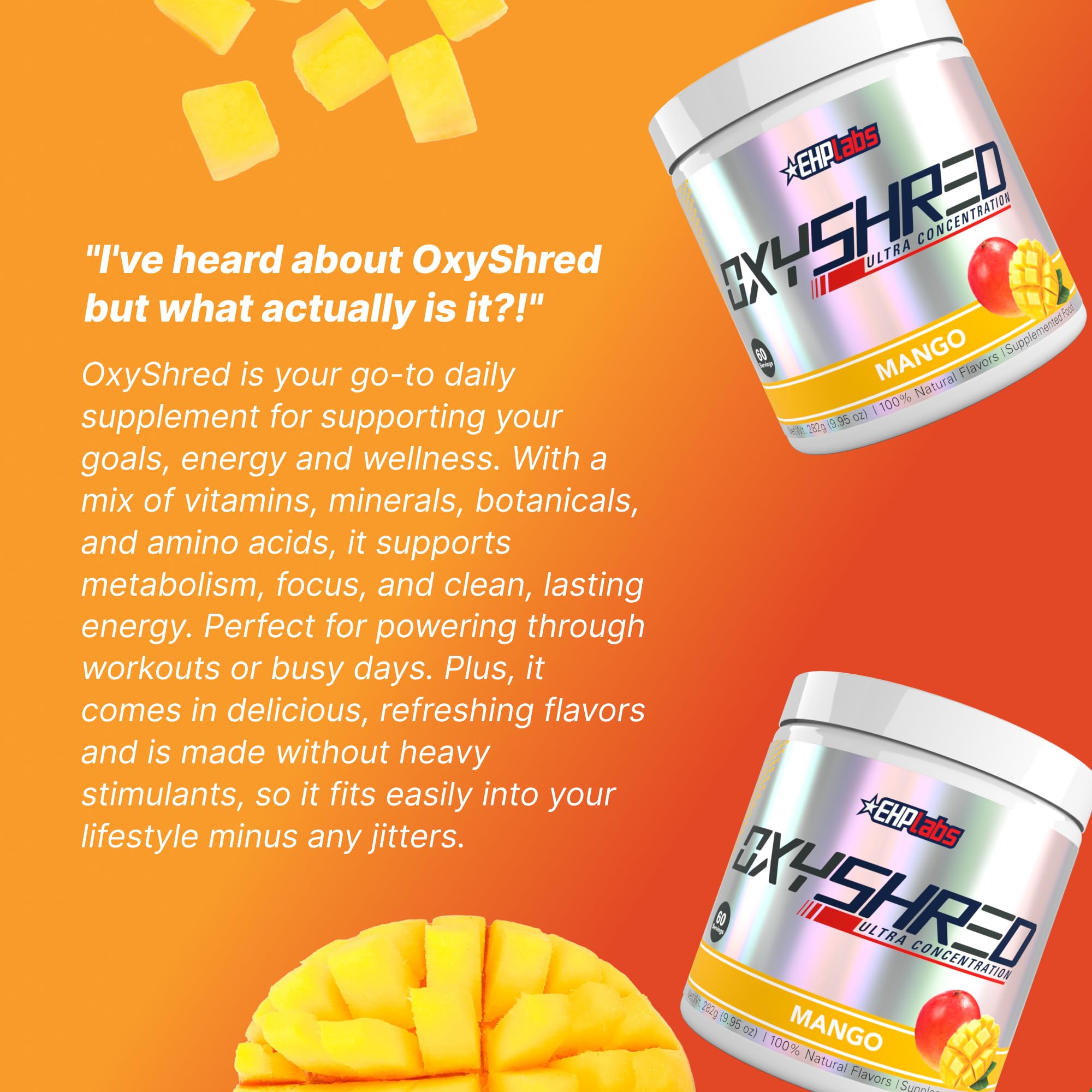 EHP Labs OxyShred etiqueta nutricional clara para información de dosis