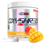EHP Labs OxyShred mango vista frontal con diseño atractivo y confianza