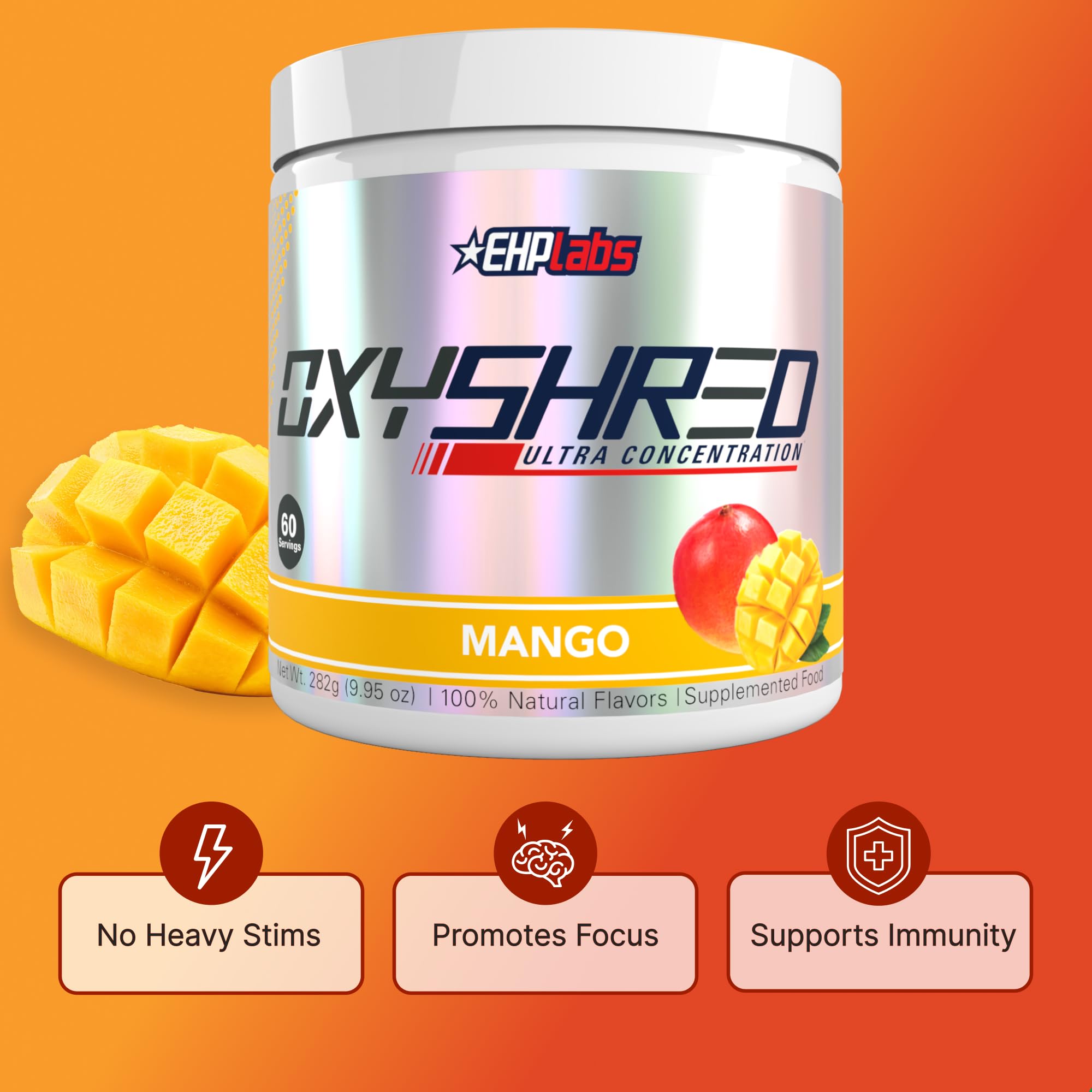 EHP Labs OxyShred primer plano de ingredientes clave para rendimiento