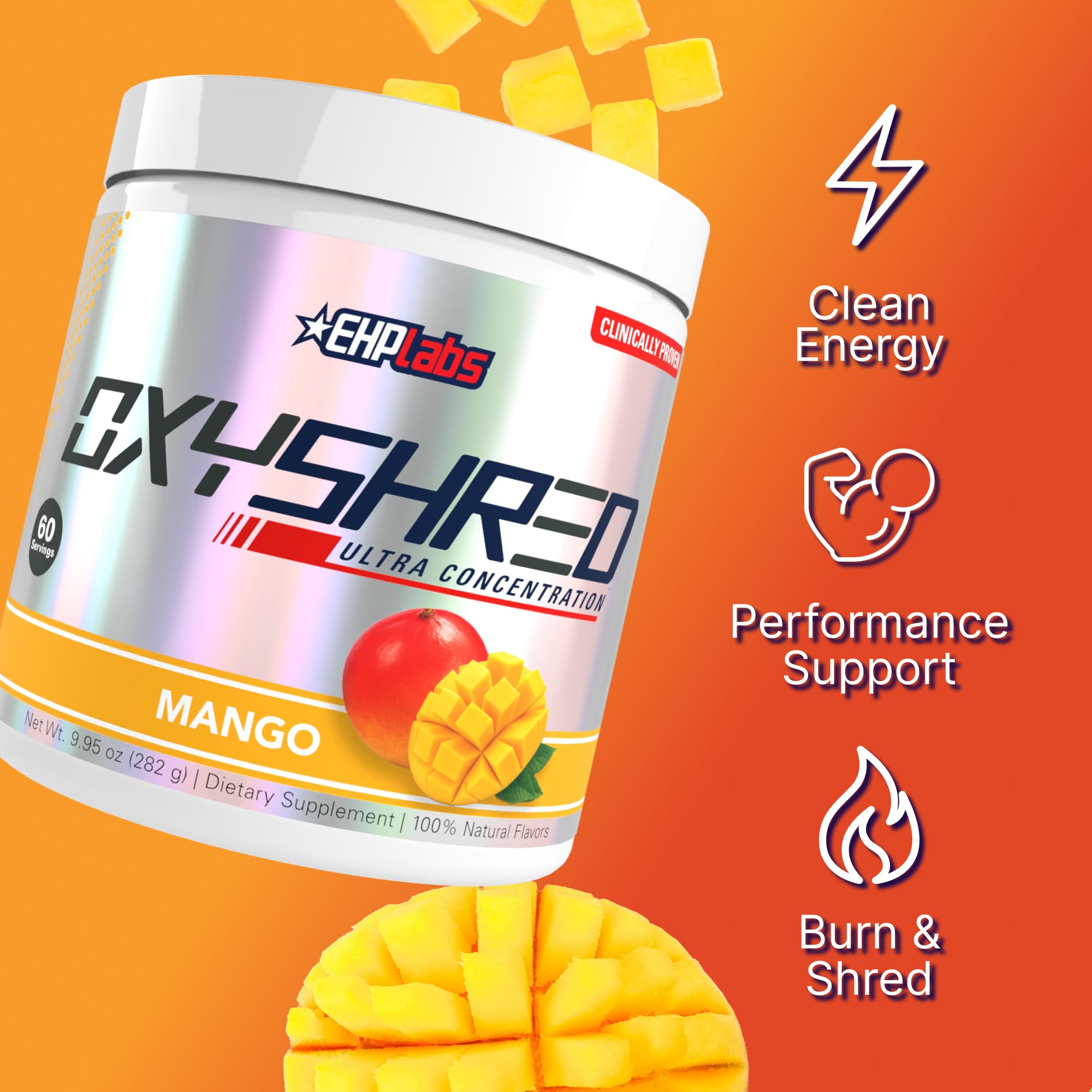 EHP Labs OxyShred disolviendo en vaso mostrando rápida mezcla y sabor