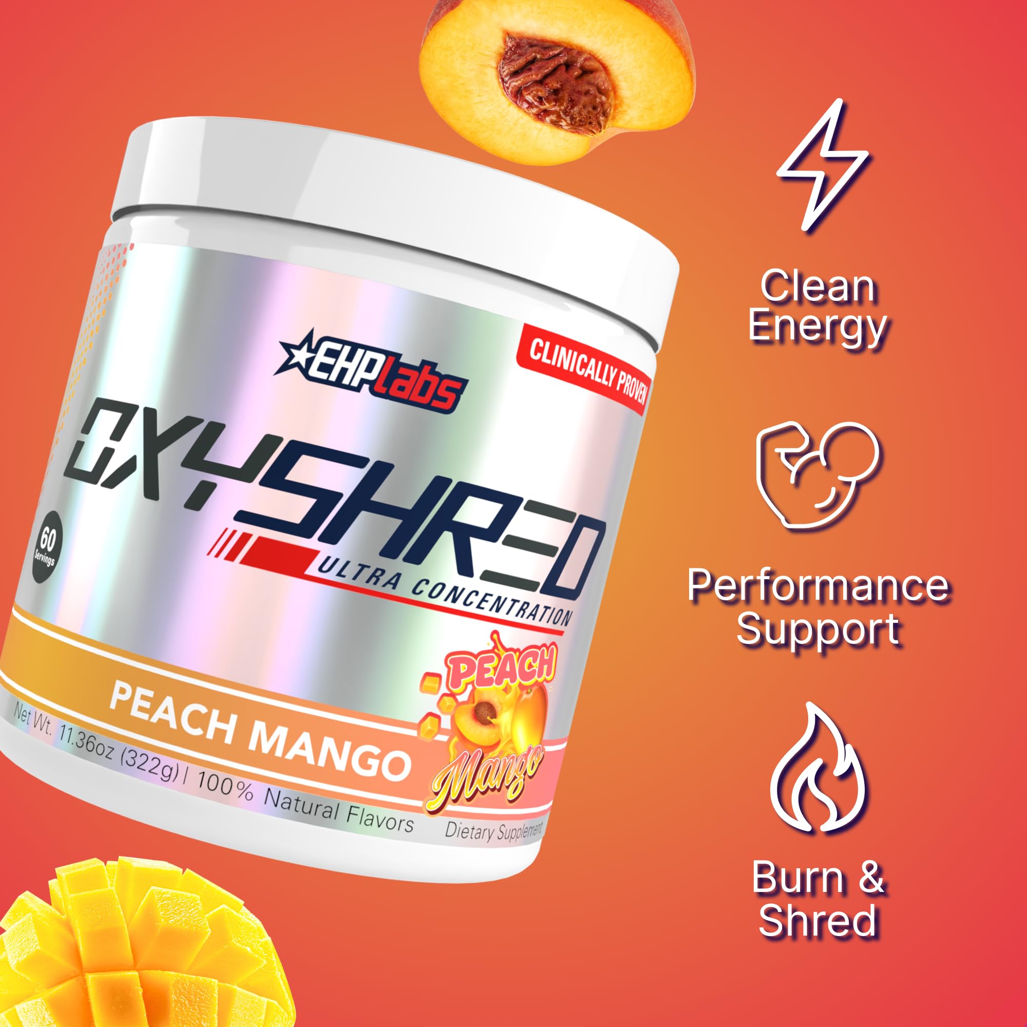 EHP Labs cucharilla dosificadora con OxyShred, controla la ración exacta
