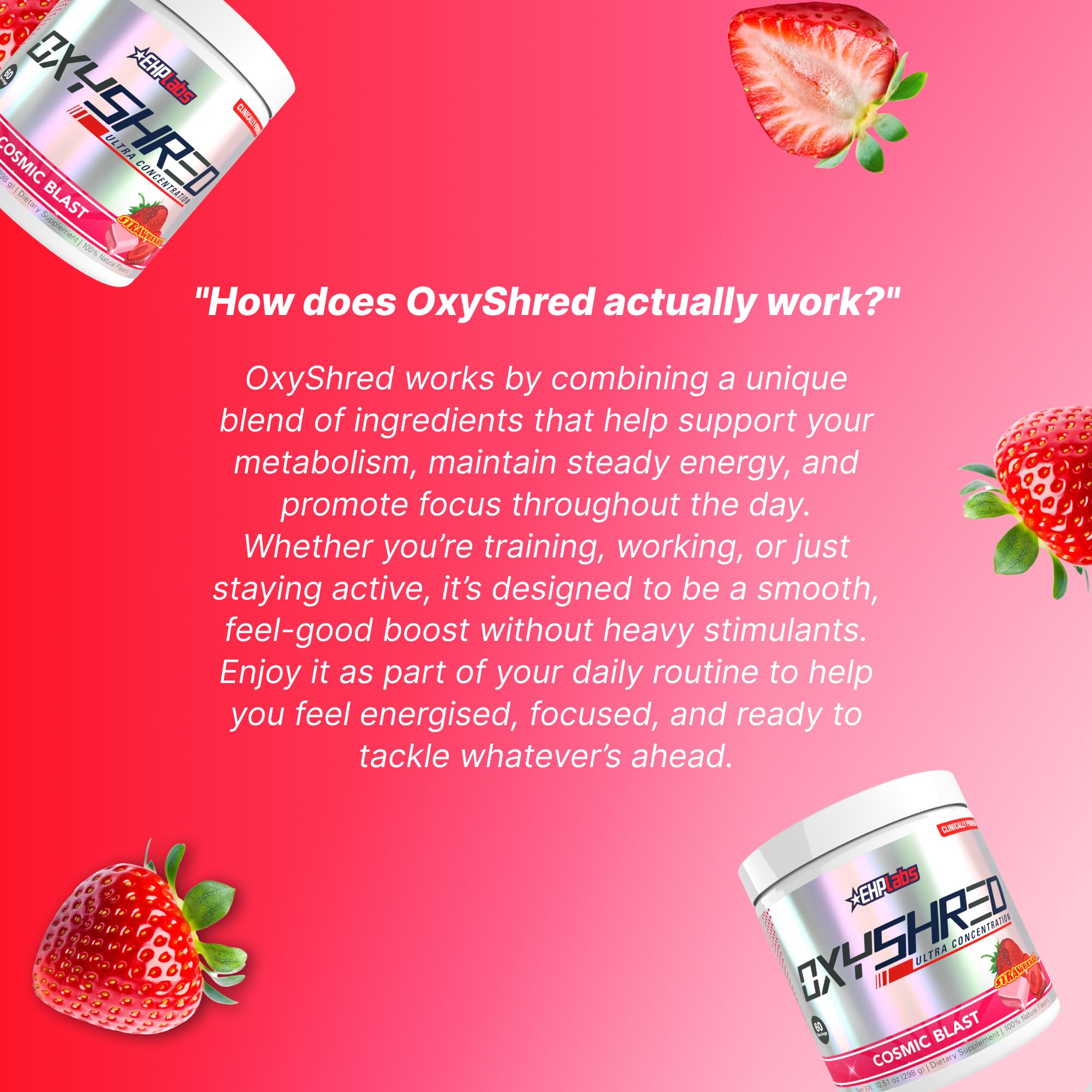 EHP Labs OxyShred uso antes de entrenar para mayor enfoque y rendimiento