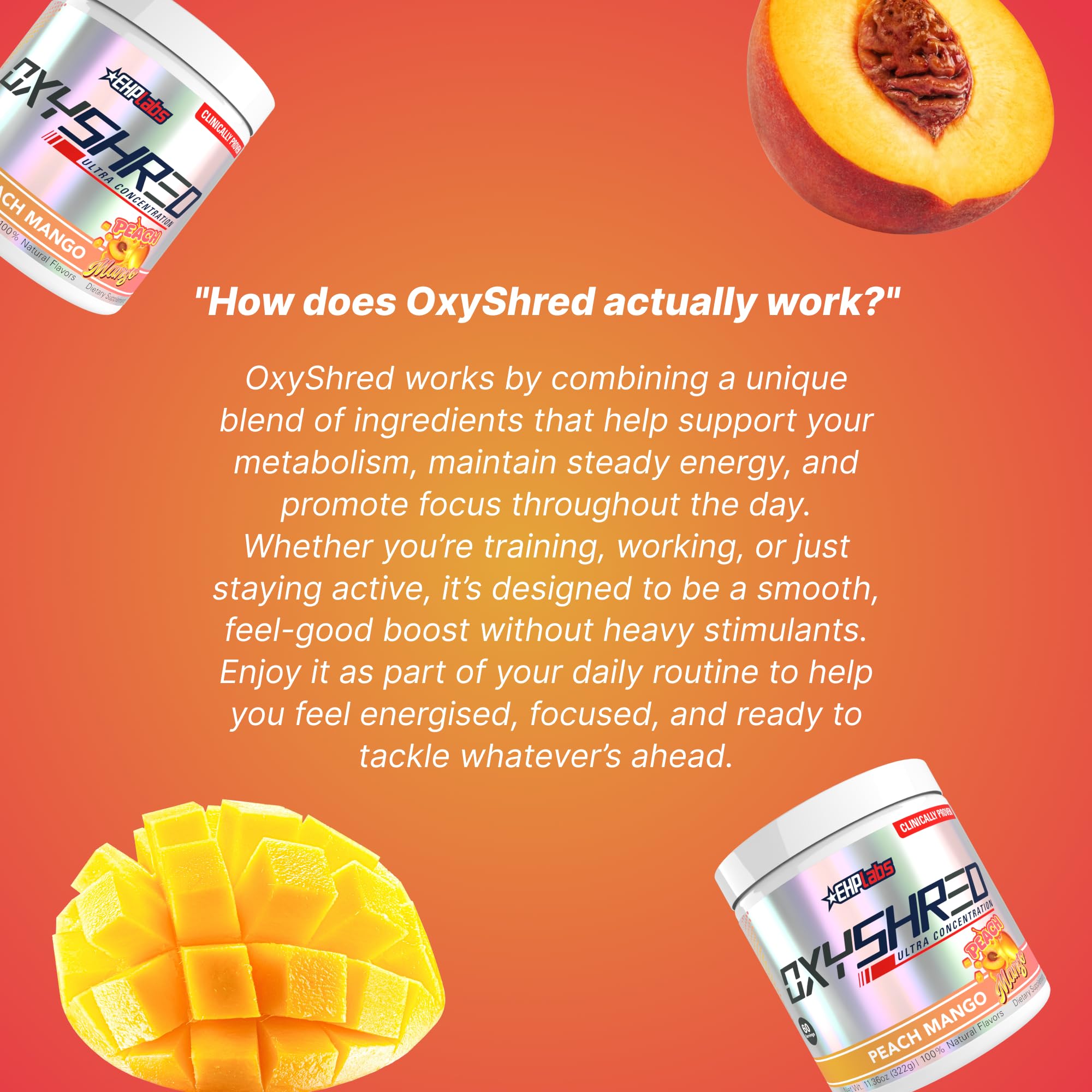 Producto en ambiente de gimnasio con OxyShred, energía antes del entrenamiento