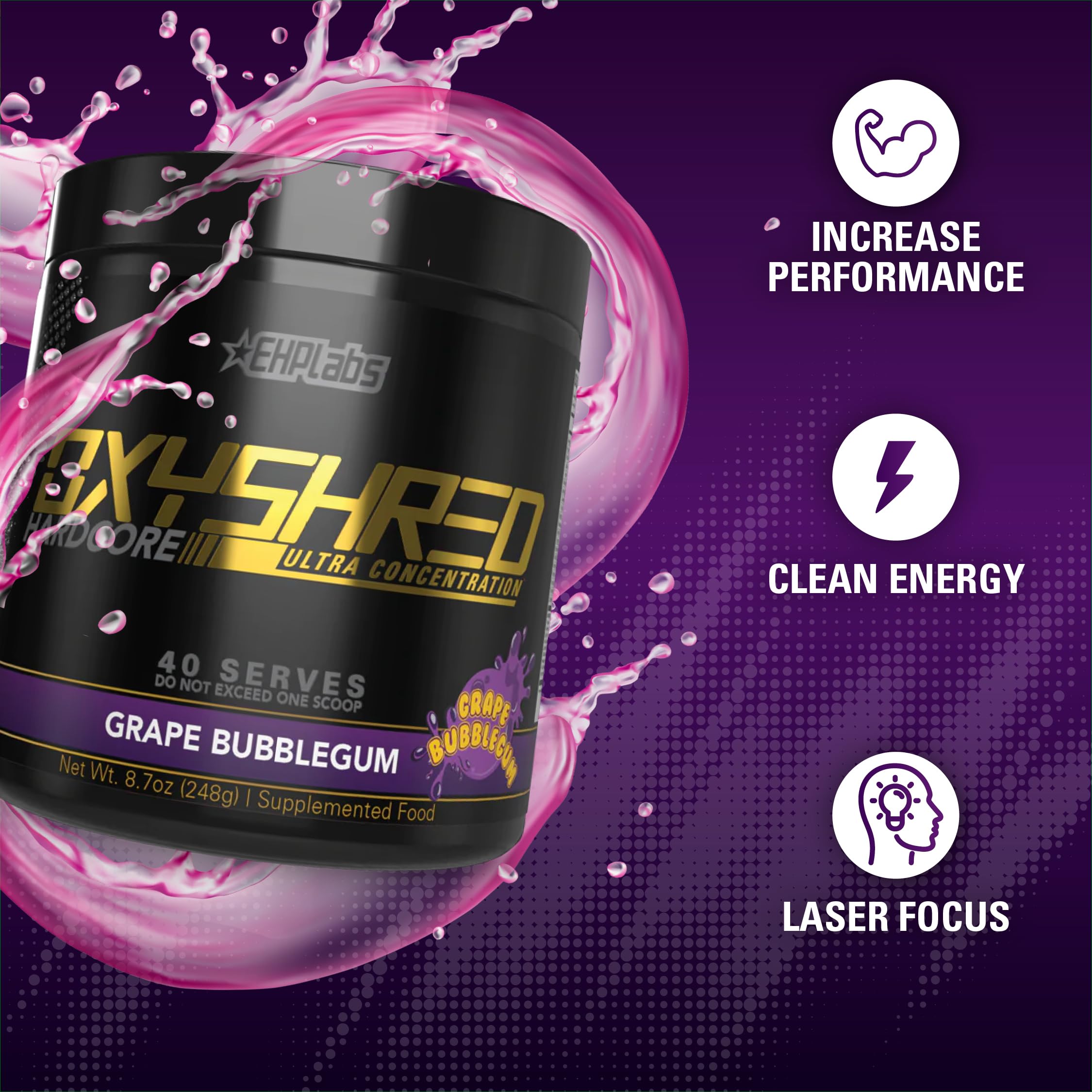 EHP Labs OxyShred bebida preparada en vaso, energía lista antes del entrenamiento