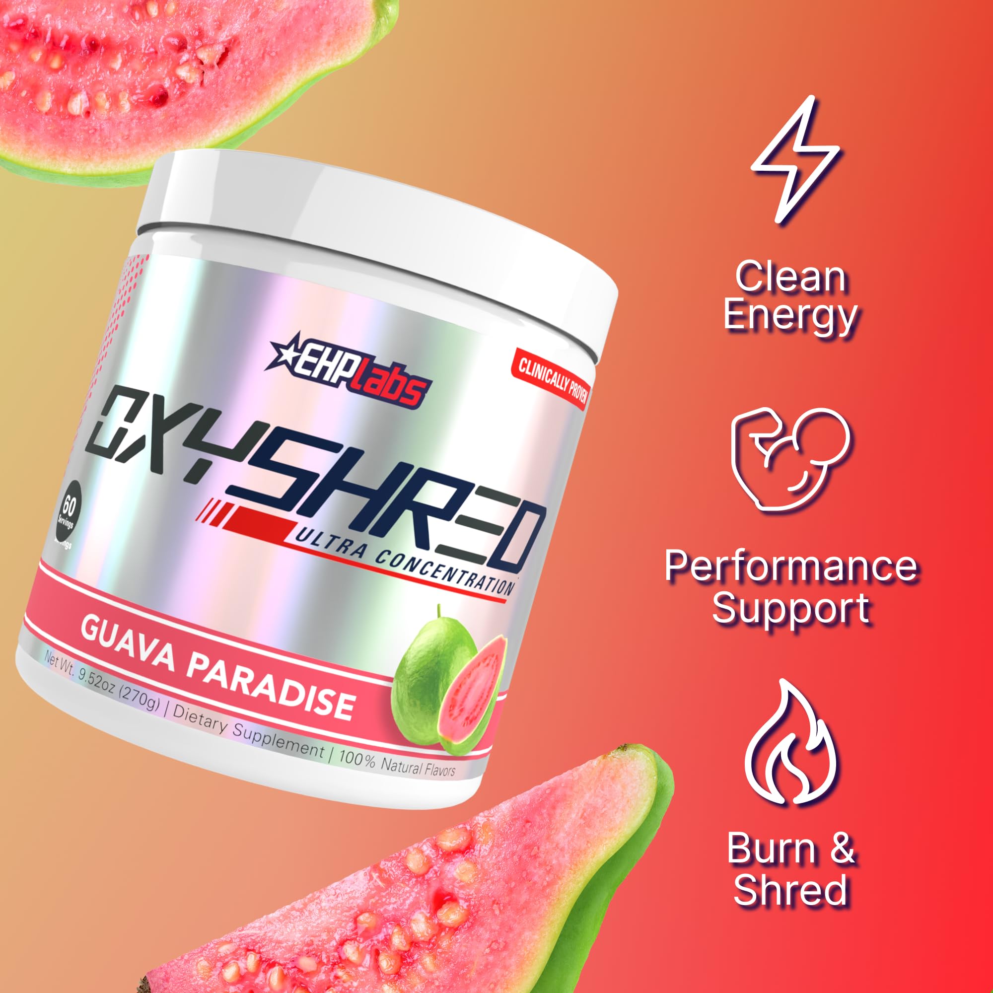 EHP Labs OxyShred bebida Guava preparada para energía antes del entrenamiento