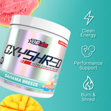 Vaso con OxyShred EHP Labs preparado listo para entrenar y aportar energía
