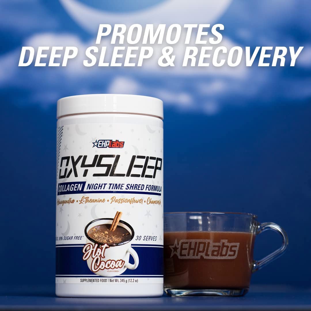 EHP Labs bebida hot cocoa preparada antes de dormir, favorece la relajación