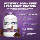 Detalle de ingredientes de EHP Labs OxyWhey destacando enzimas y probióticos