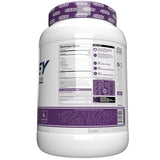 Comparación de tamaño del envase EHP Labs OxyWhey para referencia de servir