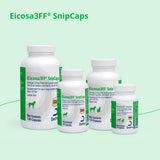 Eicosa3FF cápsula vaciándose sobre comida de mascota, aplicación práctica