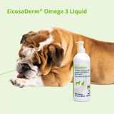 EicosaDerm en ambiente hogareño mascota con pelaje brillante como beneficio