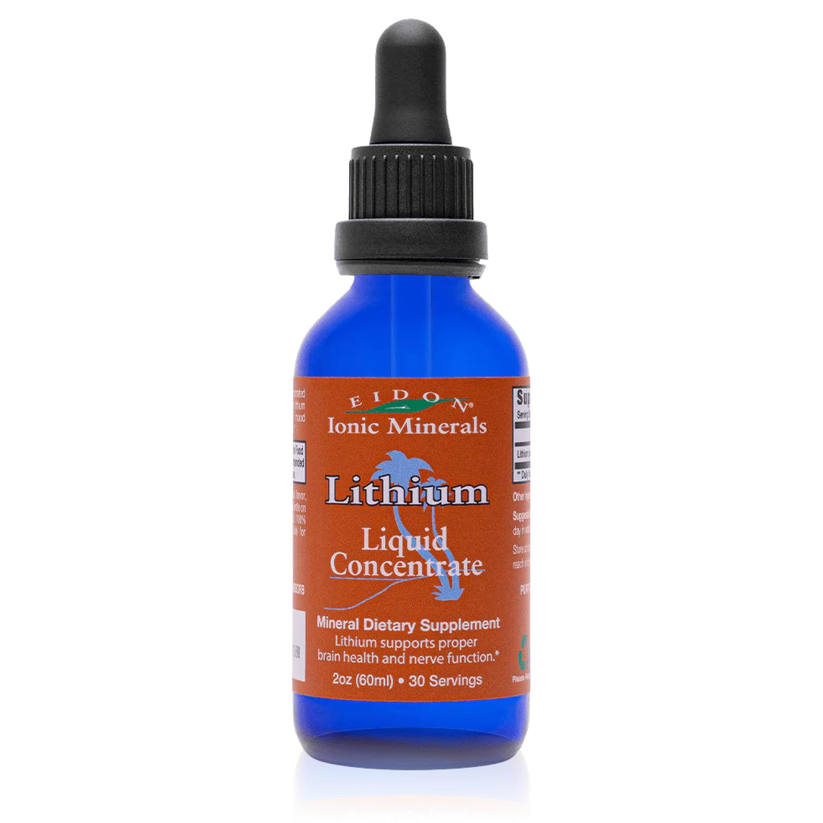 Eidon Ionic Minerals frasco frontal mostrando etiqueta y pureza