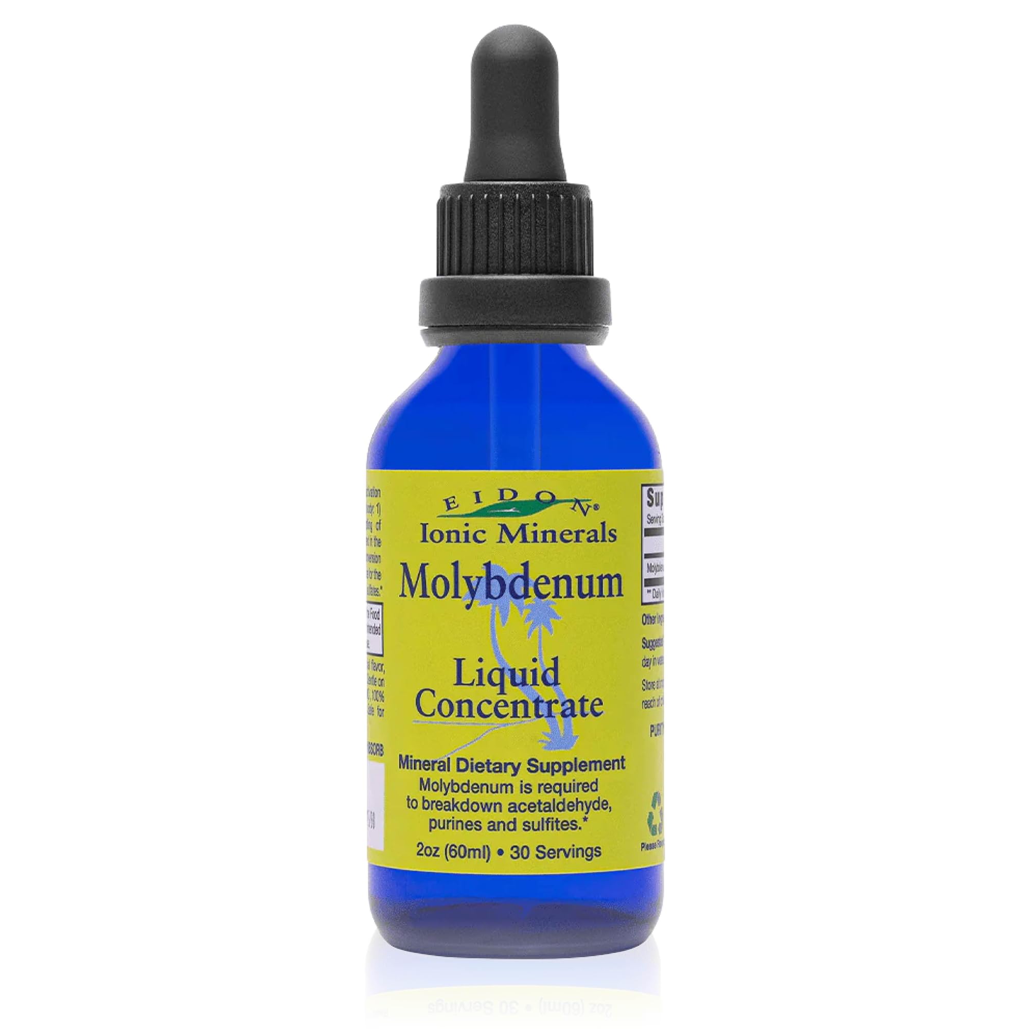 Eidon Ionic Minerals frasco frontal mostrando etiqueta clara y pureza