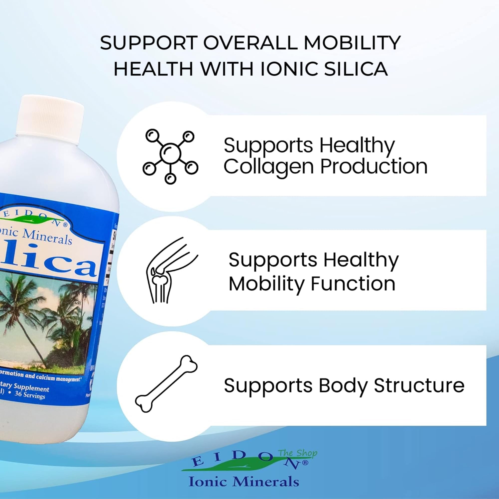 Eidon Ionic Minerals etiqueta con ingredientes y recomendaciones destacando transparencia
