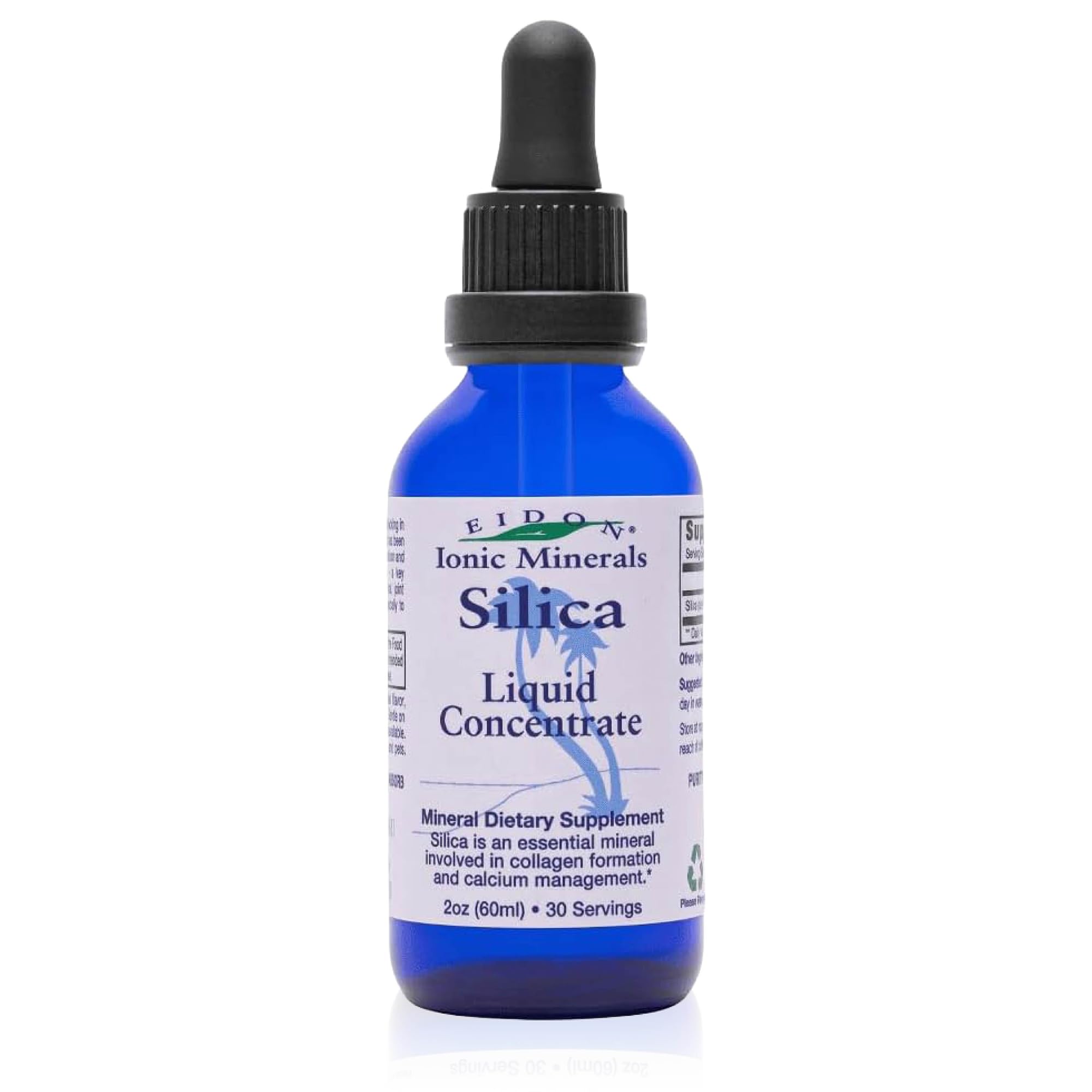 Eidon Ionic Minerals frasco frontal mostrando etiqueta y beneficio de nutrientes