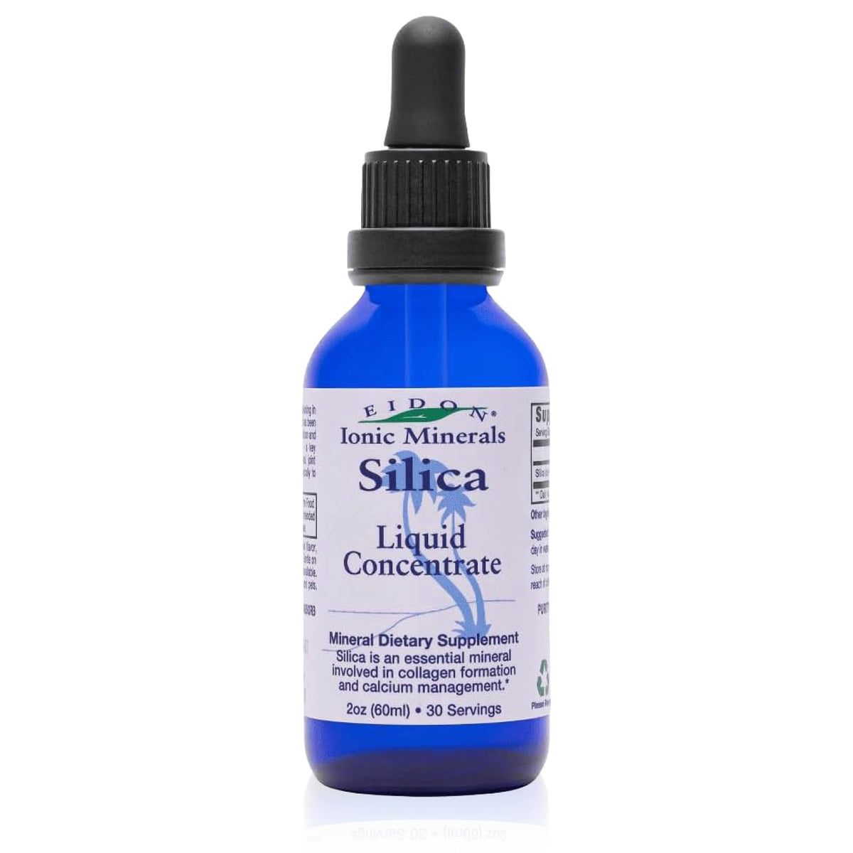 Eidon Ionic Minerals frasco frontal mostrando etiqueta y beneficio de nutrientes