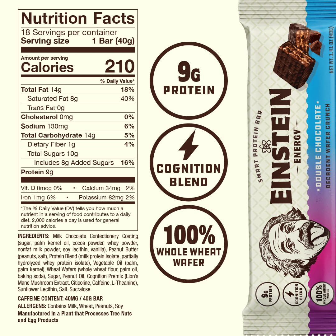 Einstein Energy barrita junto a pesas en gimnasio para energía antes o después.