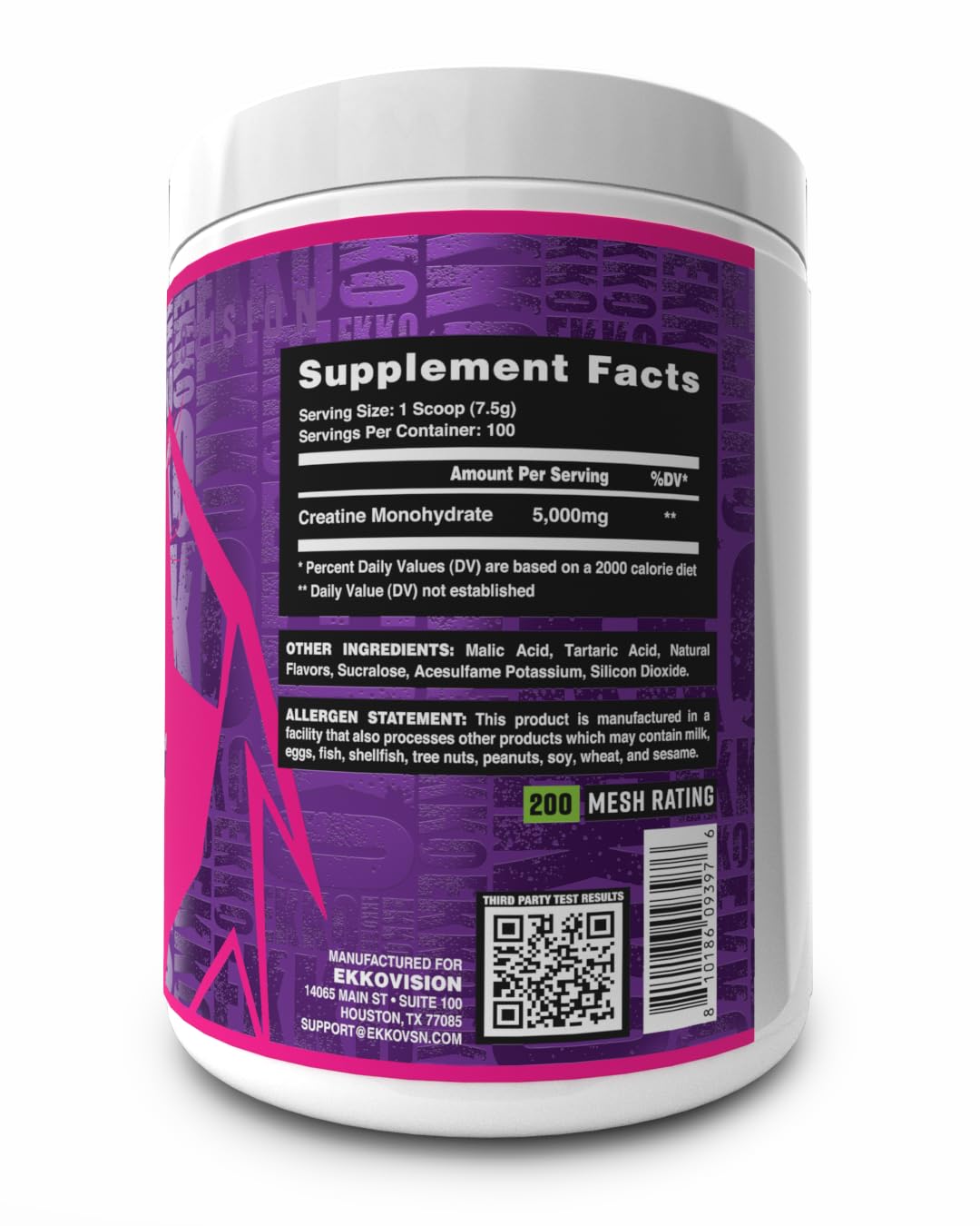 Ekkovision creatine bebida mezclada en vaso listo para consumo y rápida disolución
