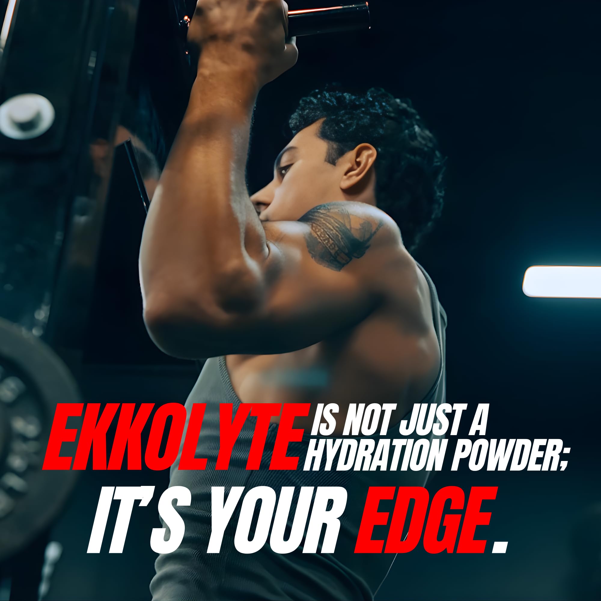 Ekkovision Ekkolyte estilo de vida en mesa junto a fruta y botella lista