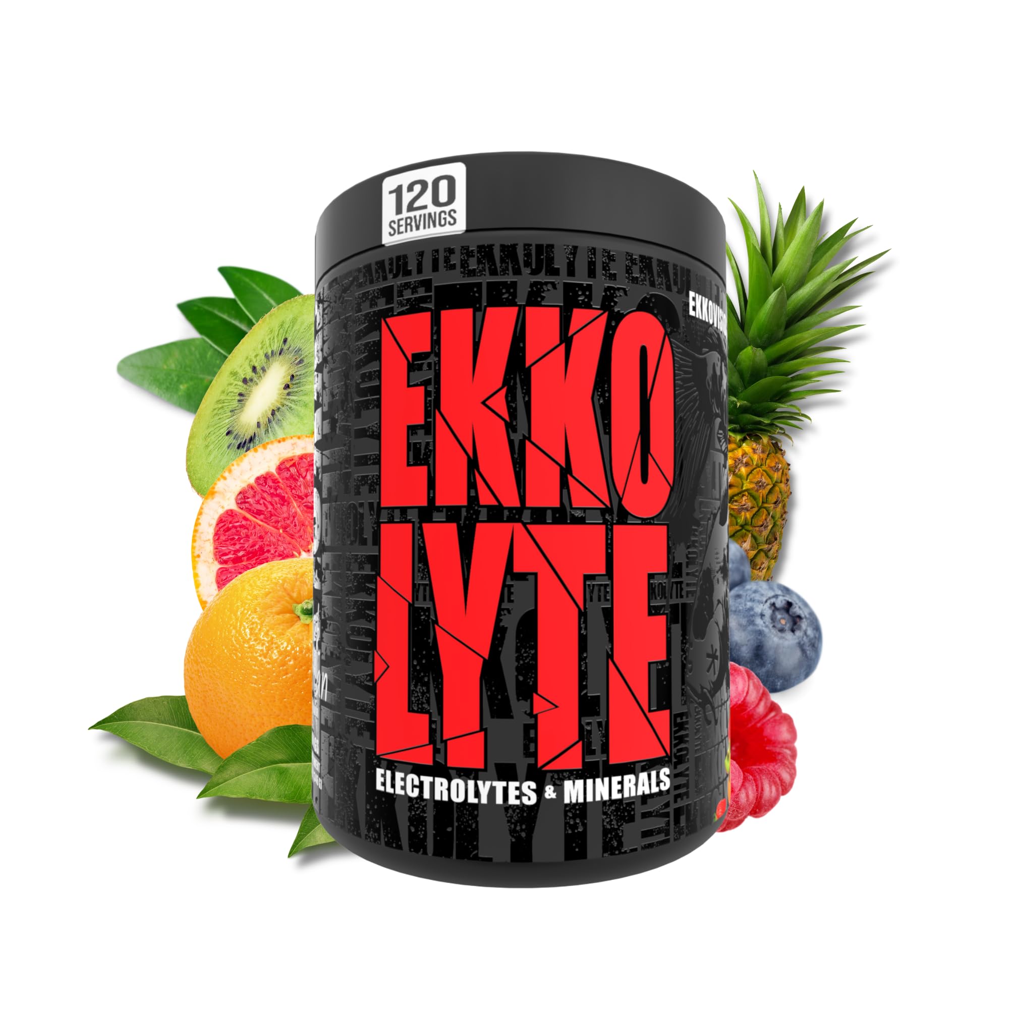 Ekkovision Ekkolyte frontal del envase mostrando diseño y sabor Fruit Punch