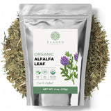 Elanen Naturals paquete frontal mostrando la alfalfa orgánica y sello USDA Organic