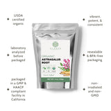 Taza de té preparada con astrágalo Elanen Naturals lista para consumir