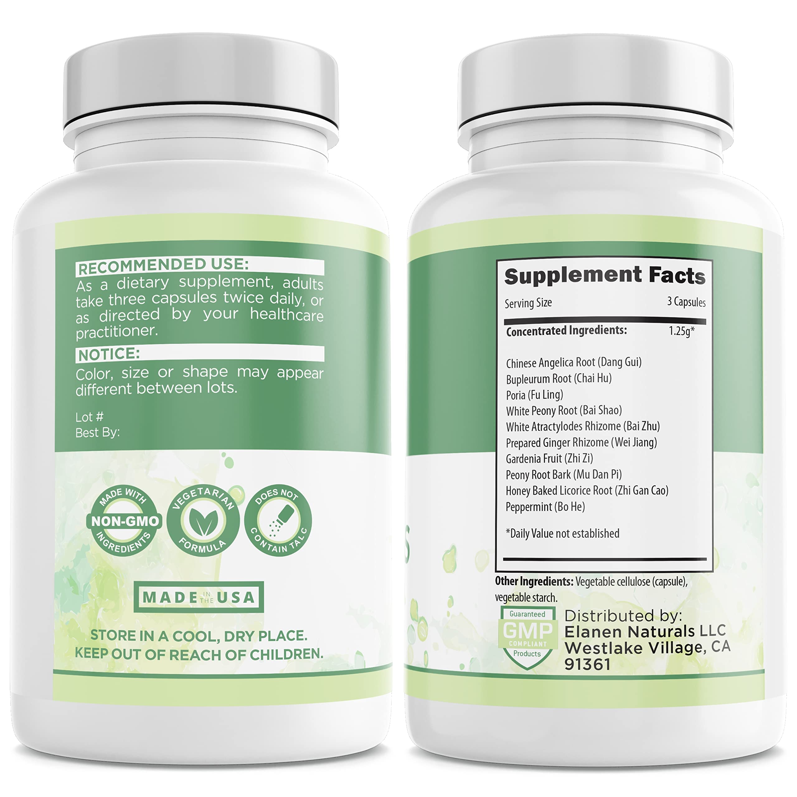 Elanen Naturals cápsulas en mano para comparar tamaño y dosificación