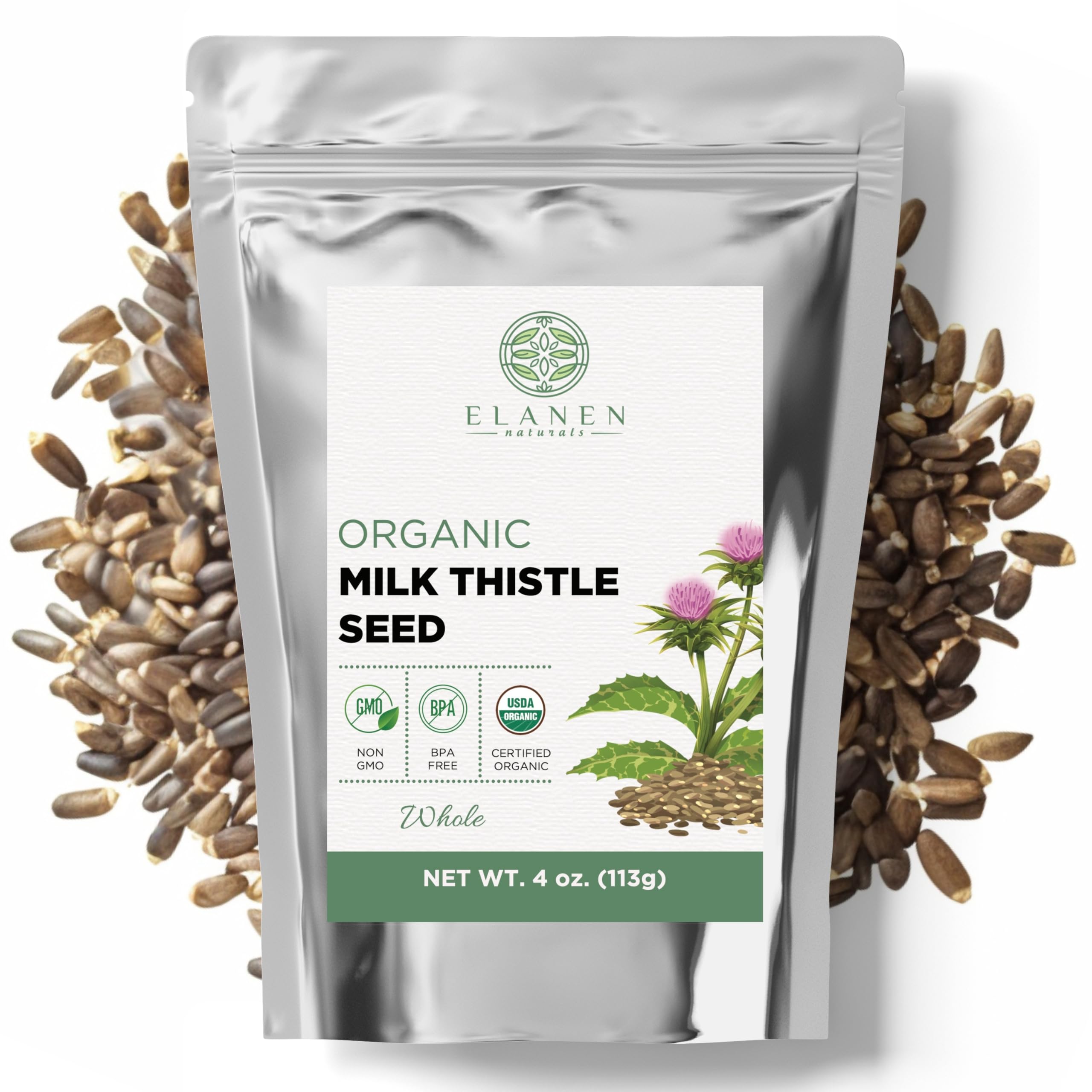 Elanen Naturals paquete frontal mostrando sello USDA Organic y seguridad